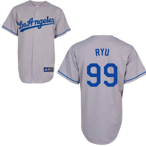 Hyun-jin Ryu #99 mlb Jersey-L A Dodgers Women's Authentic Road Gray Cool Base Baseball Jersey